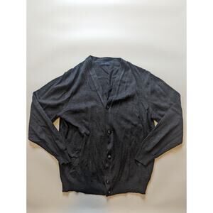 Zanolini Woolmark Charcoal Gray Cardigan Sz S/M Pure Wool